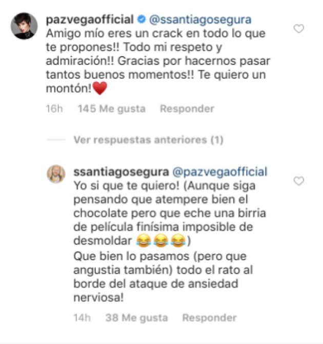 Tras pelea en MasterChef así responde Paz Vega a Santiago Segura