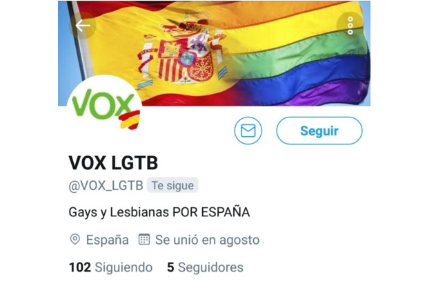 Dan de baja Twitter LGBT de Vox a minutos de abrir la cuenta