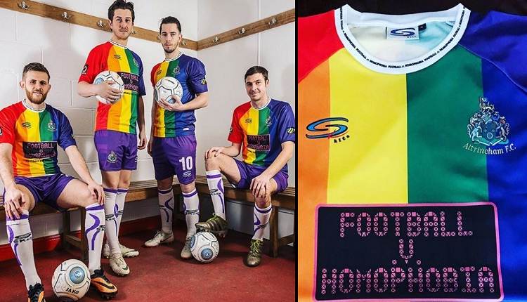 Altrincham entra em campo com as cores da bandeira LGBT em seu uniforme -  Futebol - UOL Esporte